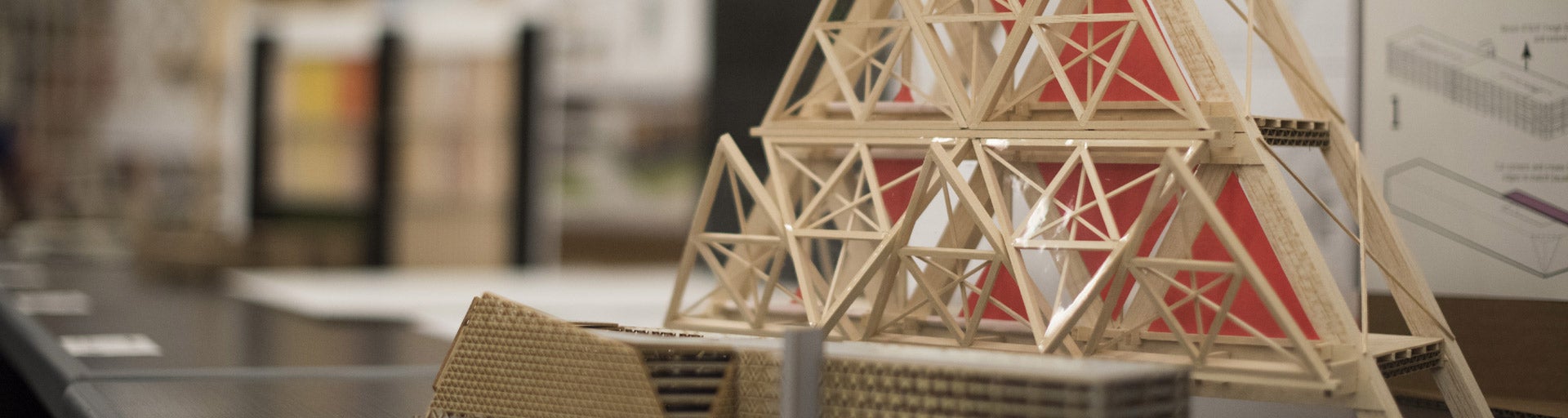 wooden architecture model pyramid