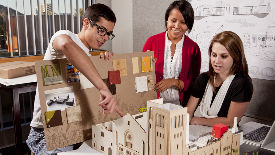 architecture students discussion model